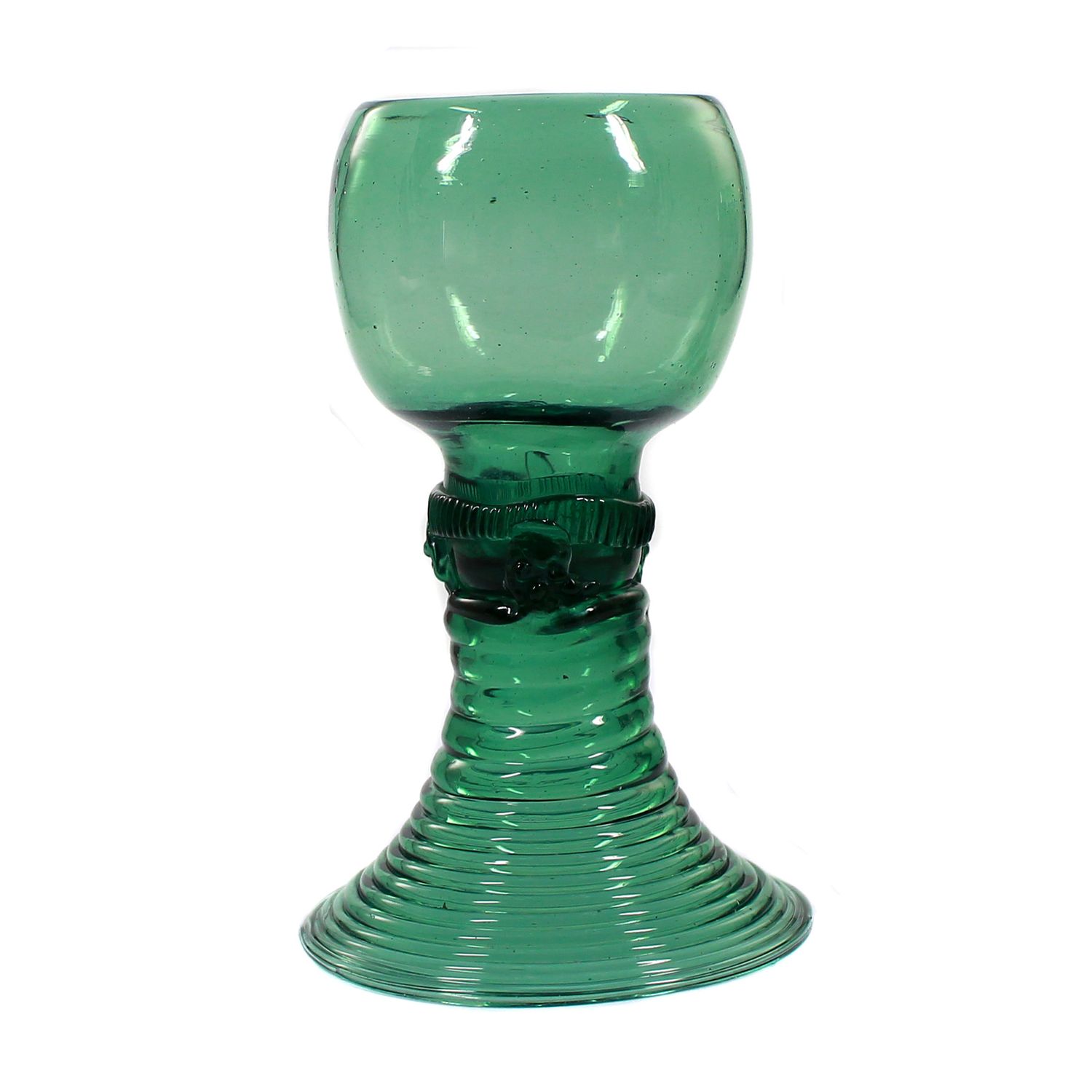 Roman made of light green glass with applied nubs, end of the 18th century.