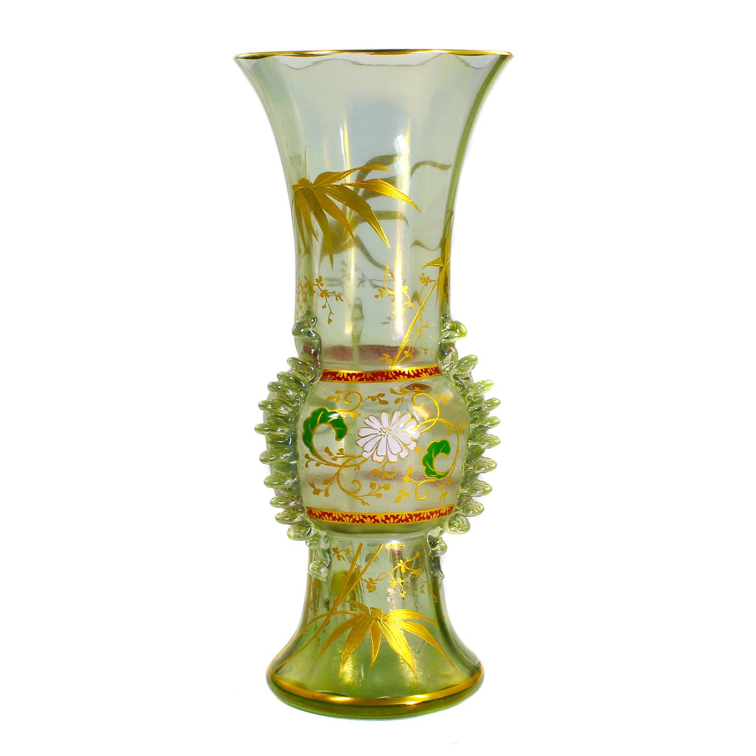Rare vase from Cyprus glass with gold and enamel painting, Josephinenhütte around 1900
