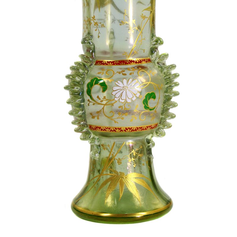 Rare vase from Cyprus glass with gold and enamel painting, Josephinenhütte around 1900
