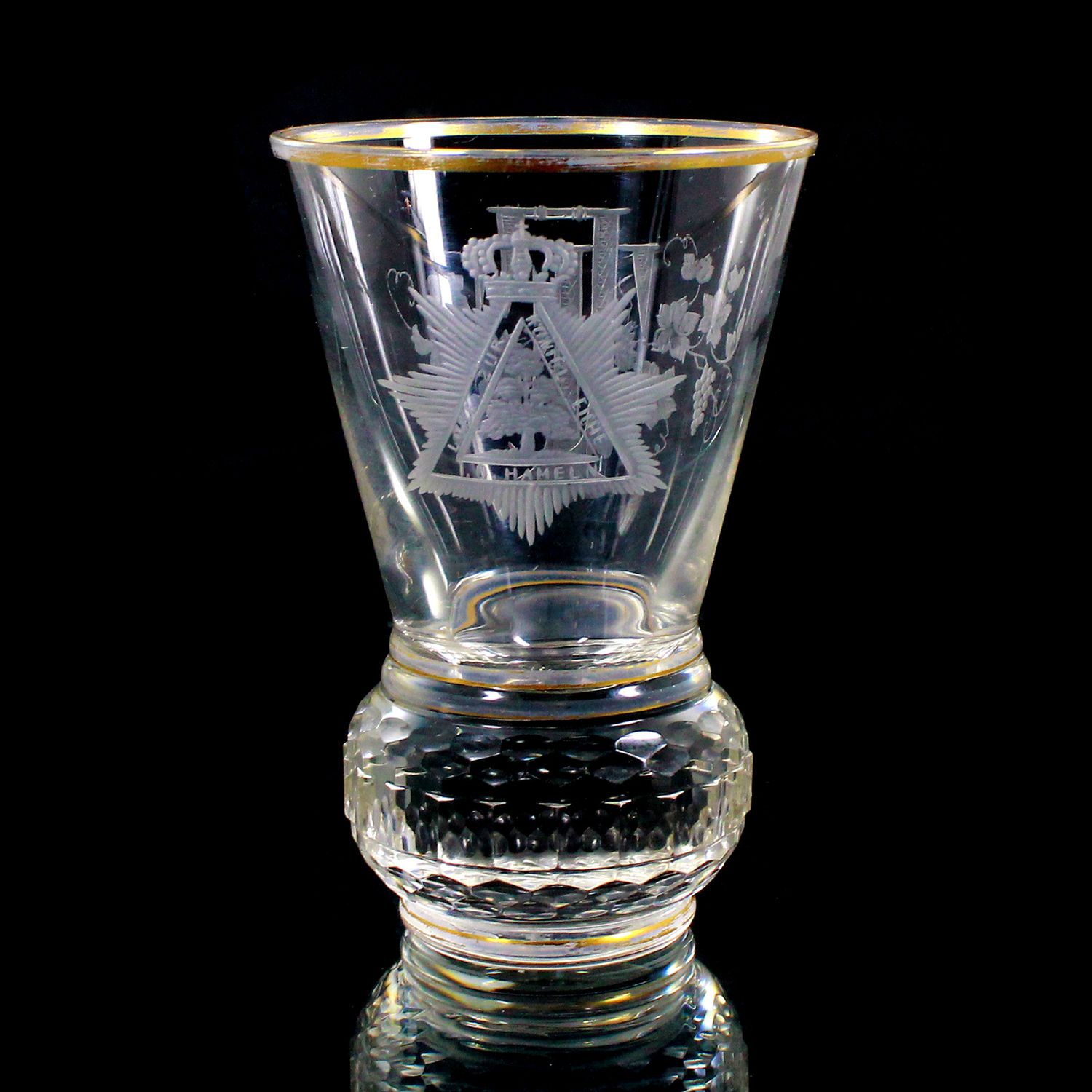 Lodge glass with brilliant cut, The Royal Hameln, Josephinenhütte around 1890-1900