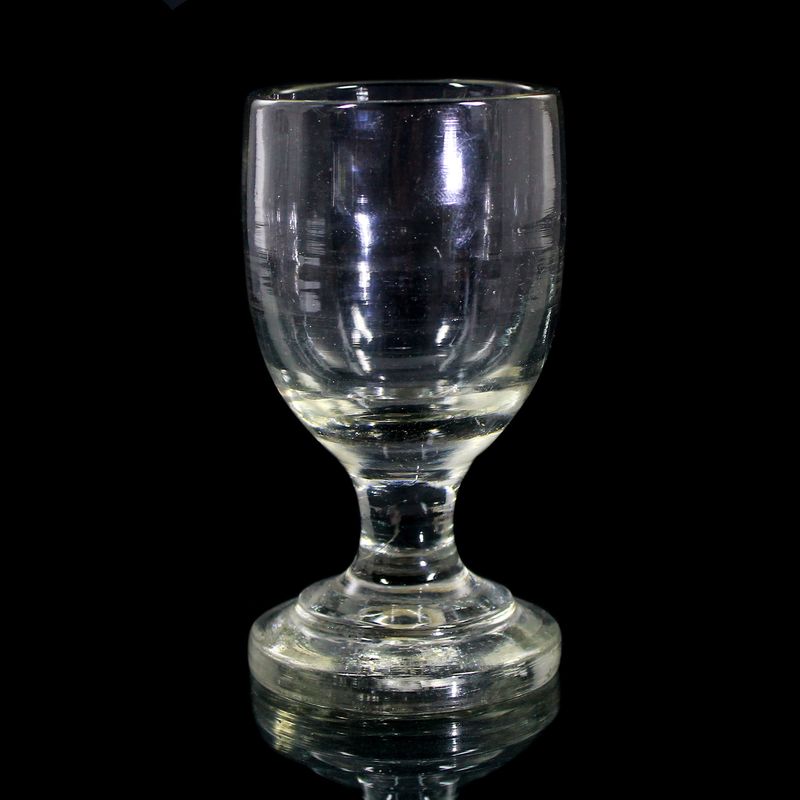 Massive, heavy goblet glass with stepped base, France, second half of the 19th century.
