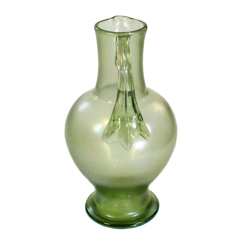 Small narrow-necked jug made of green glass, Josephinenhütte for Fellmer around 1881-1900