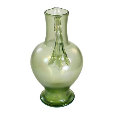 Small narrow-necked jug made of green glass, Josephinenhütte for Fellmer around 1881-1900