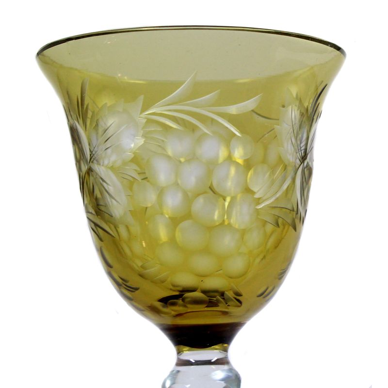 Stem glass with topaz-colored overlay, Saxony or Thuringia around 1930-40