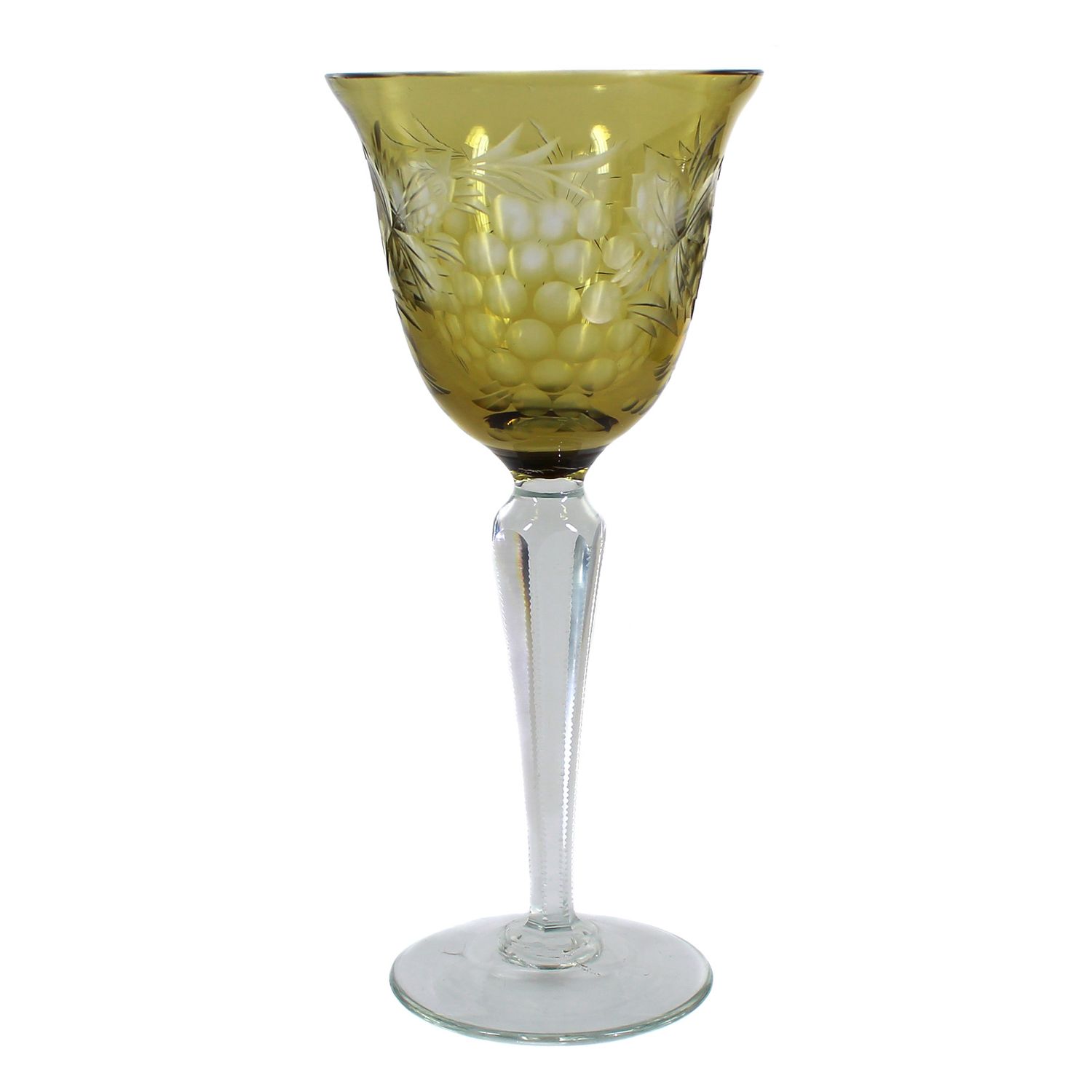 Stem glass with topaz-colored overlay, Saxony or Thuringia around 1930-40