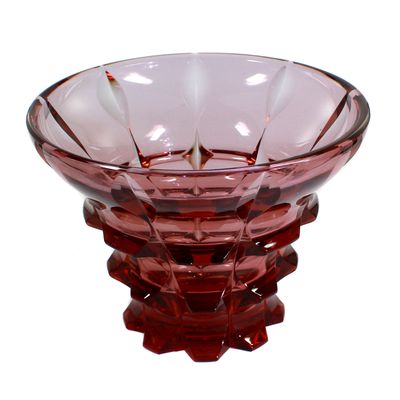 Vase aus purpurviolettem Alexandrithglas, Moser, Heinrich Hussmann um 1926