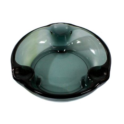 Aschenbecher aus turmalinfarbem Glas, WMF, Entw. Wilhelm Wagenfeld, 50er Jahre