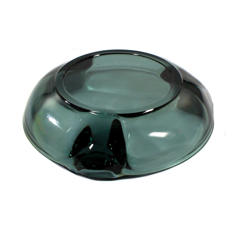 Ashtray made of tourmaline-colored glass, WMF, designed by Wilhelm Wagenfeld, 1950s