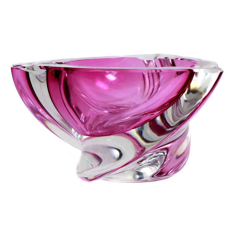 Ashtray with pink inner catch, Val Saint Lambert, designed by Delvenne