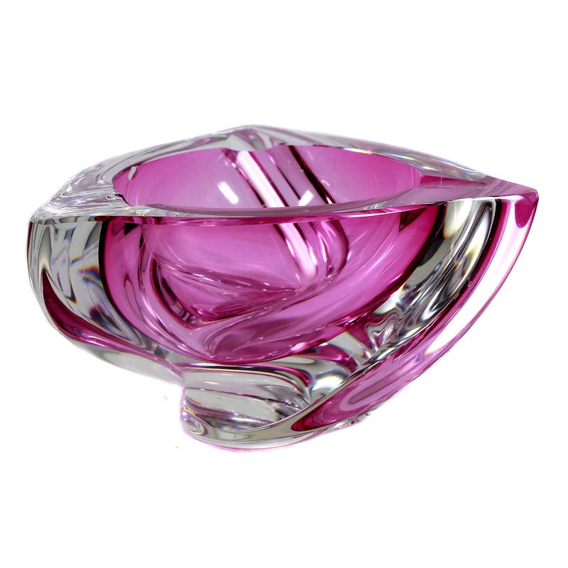 Ashtray with pink inner catch, Val Saint Lambert, designed by Delvenne