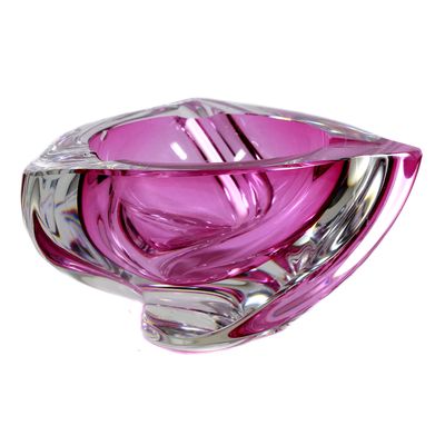 Aschenbecher mit rosafarbenem Innenfang, Val Saint Lambert, Entw. Delvenne