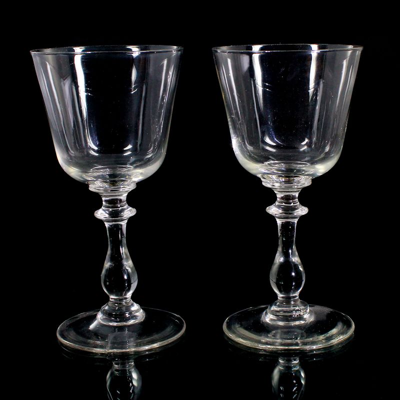 Two wine glasses made of colorless glass, Mathilde series, circa 1900