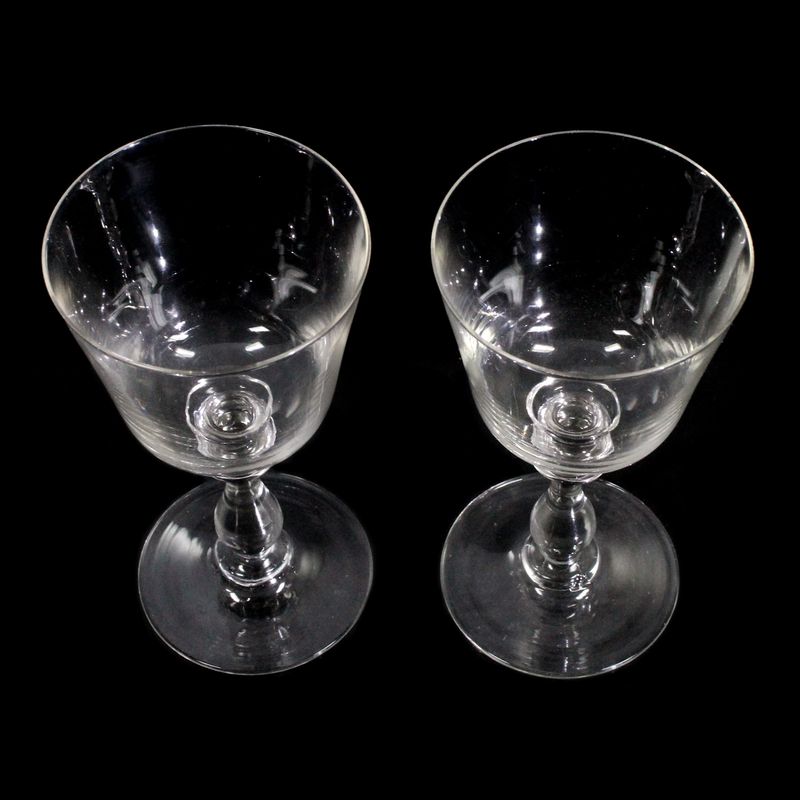 Two wine glasses made of colorless glass, Mathilde series, circa 1900