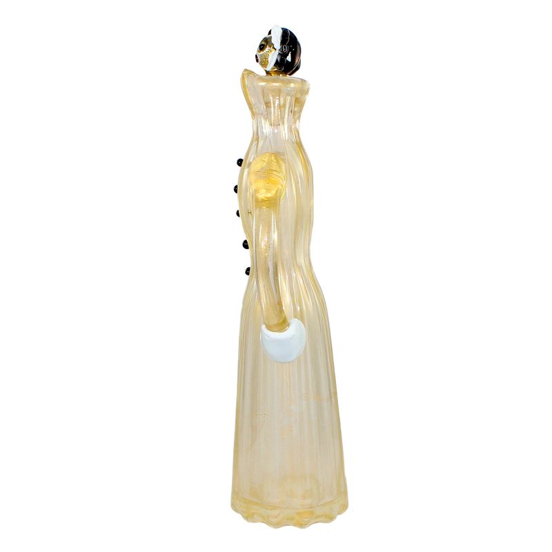 Figurative carafe with stopper and gold glitter inclusions, A.Ve.M. design by Anzolo Fuga, circa 1956