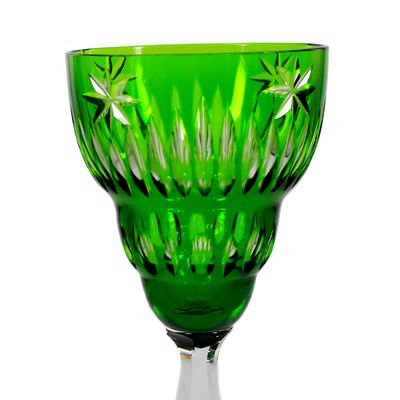 Seltener Überfangrömer mit Sternchenschliff, Entw. Alexander Pfohl, Josephinenhütte