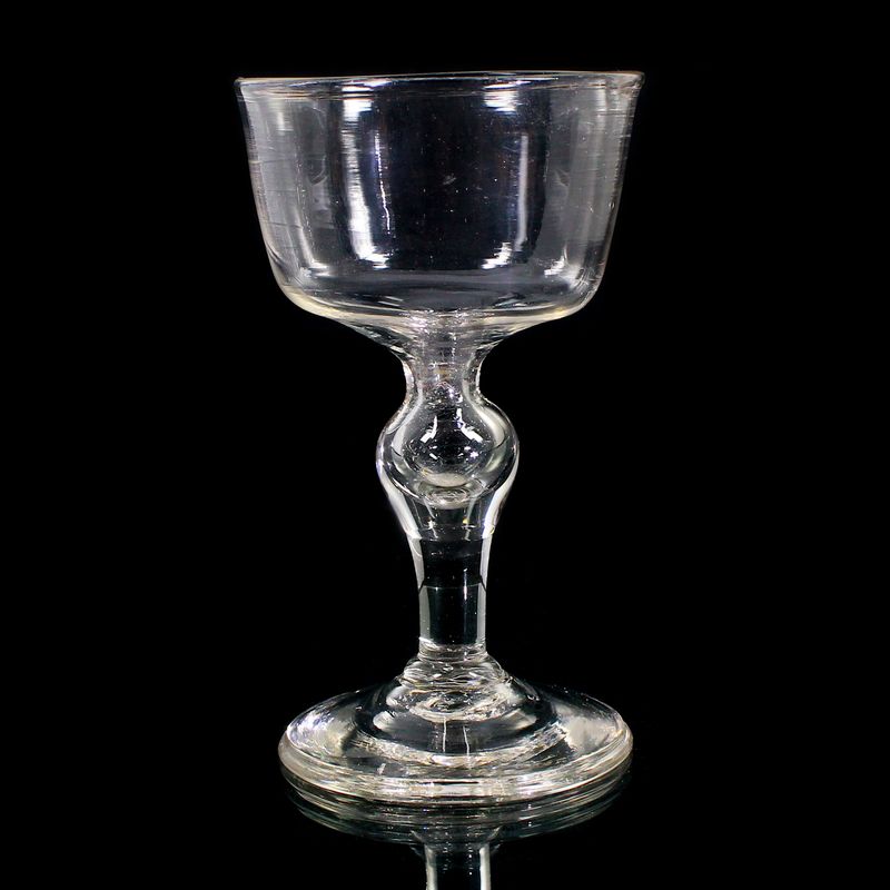 Small oil lamp made of colorless glass, southern Germany or Austria, first half of the 19th century.