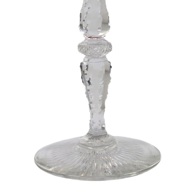 Stem glass with magenta overlay and decorative cut decoration, Saint Louis circa 1903-05