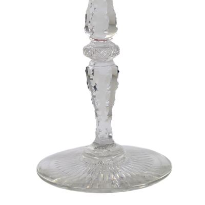 Stängelglas mit magenta farbenen Überfang &amp; Zierschliffdekor, Saint Louis um 1903-05