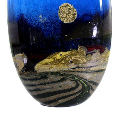 Große Vase mit Metalloxidaufschmezungen, signiert Jack Ink, Serie Landscape