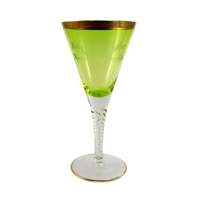Pokalglas mit pistachefarbenem Innenfang, Theresienthal Service No. 1055