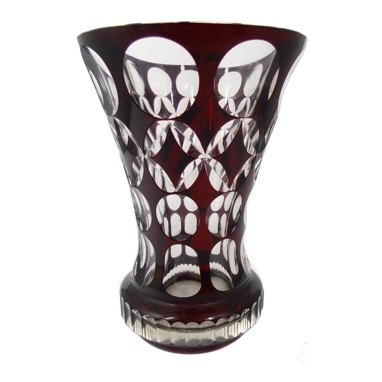 Vase with Ruby-Red Overlay and Cut Ornamentation — Wenzel Kulka, Haida