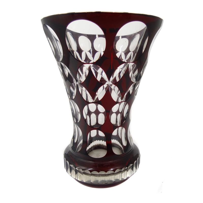 Vase with Ruby-Red Overlay and Cut Ornamentation — Wenzel Kulka, Haida