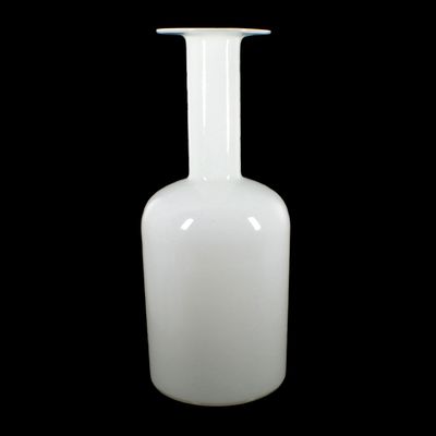 Große Vase aus weißem Opalglas. Holmegaard, Otto Brauer, Gul Vase