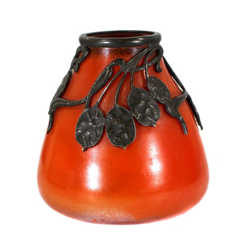 Art Nouveau vase with silver-plated metal mount, E. Val &amp; Cie, circa 1900 –14.