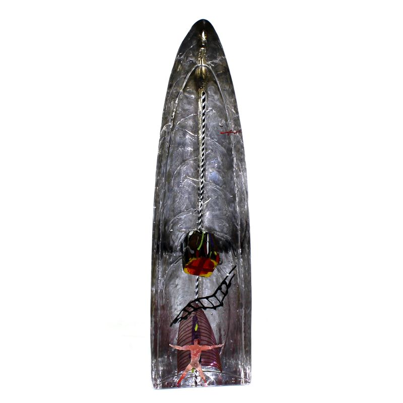 Half Boat / Glass Object by Bertil Vallien for Kosta Boda