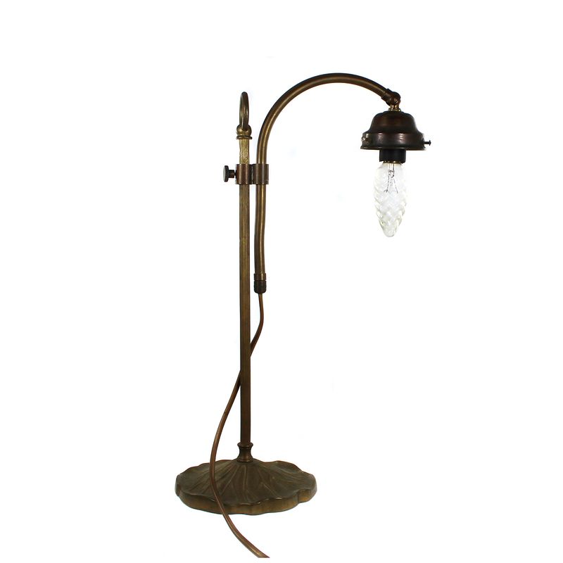Art Nouveau table lamp with bronze base, Pate de Verre  lampshade
