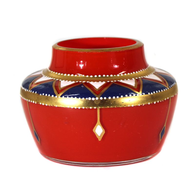 Small vase of Tango glass with gold and enamel painting, circa 1920.