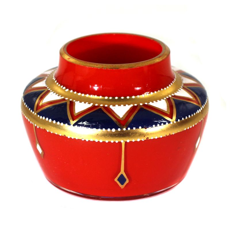 Small vase of Tango glass with gold and enamel painting, circa 1920.