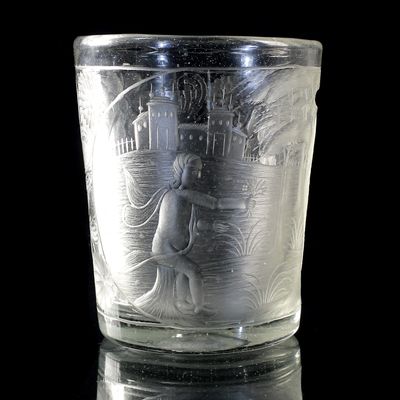 Glasbecher im Koula-Stil, Schlesien, Riesengebirge / Hirschberger Tal um 1680-90