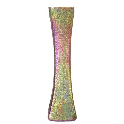 Jugendstil Vase mit bernsteinfarbenen Farbkröseln, Josephinenhütte um 1897