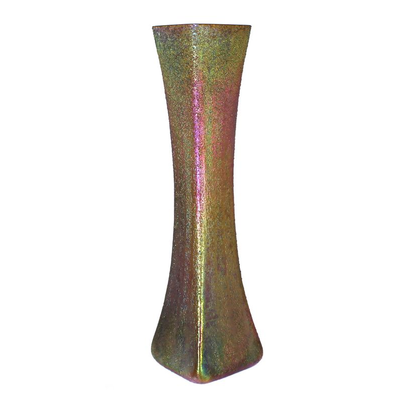Art Nouveau vase with amber-colored glass frit, Josephinenhütte, circa 1897