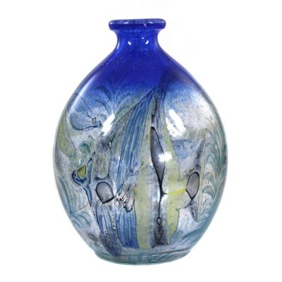 Vase mit Fischen und Libellen, Entw. Karl John, Ernst Hantich in Haida um 1931