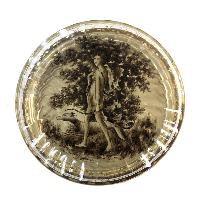 Lidded box with fine black enamel painting, signed Emile Gallé, circa 1885