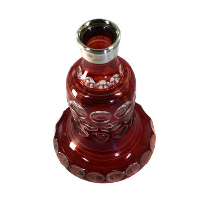 Flakon mit Stöpsel aus lasiertem Glas mit 84er Silbermontur, 2 Hft. des 19.Jh.