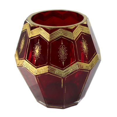 Vase mit rubinroten Unterfang, Entw. H. Eiselt, Steinschönau um 1925
