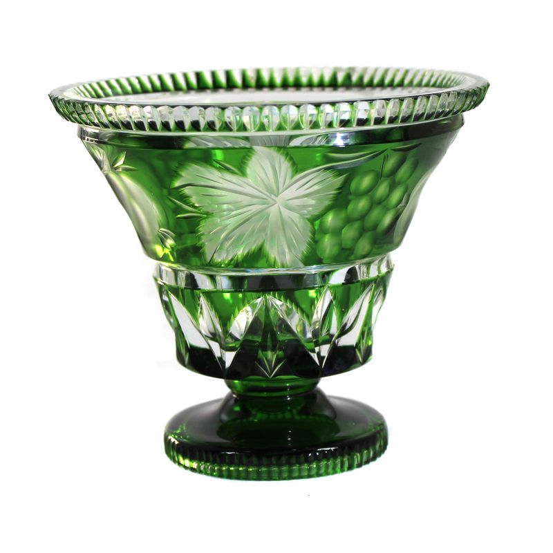 Footed bowl with fruit decoration, Josephinenhütte, designed by S. Haertel / R. Adolph