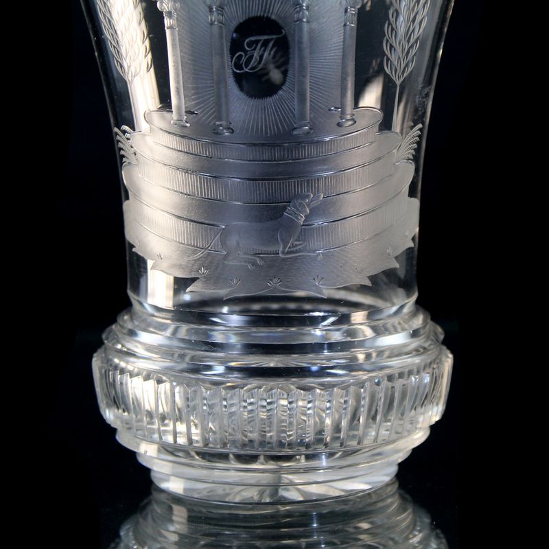 Ranftbecher with an engraved allegory of fidelity, Bohemia, 19th century.