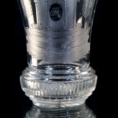 Ranftbecher mit gravierter Allegorie der Treue, Böhmen, 19.Jh.