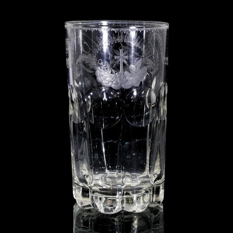 Cylindrical beaker with allegories beneath a rising sun, c. 1830