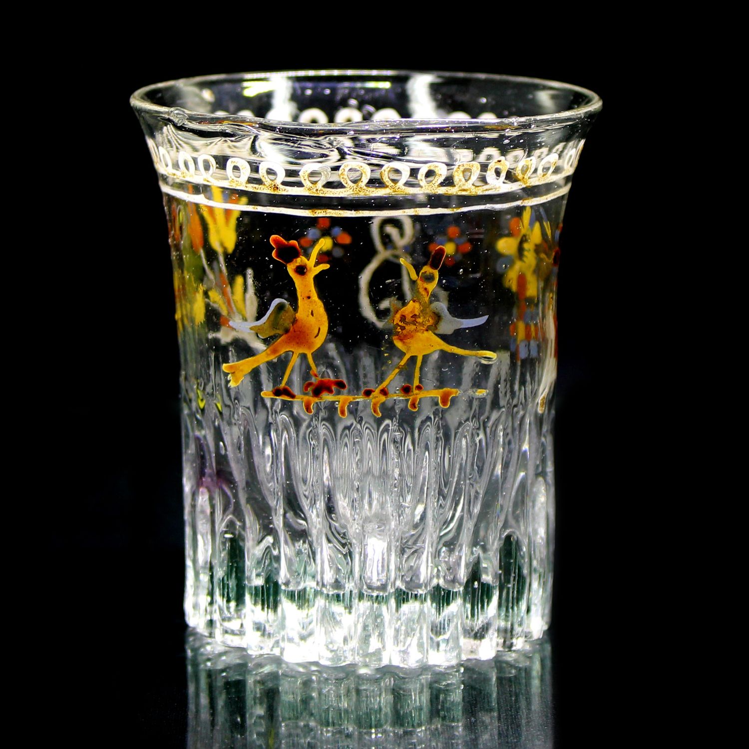 Friendship beaker with enamel painting, France, late 18th/early 19th century.