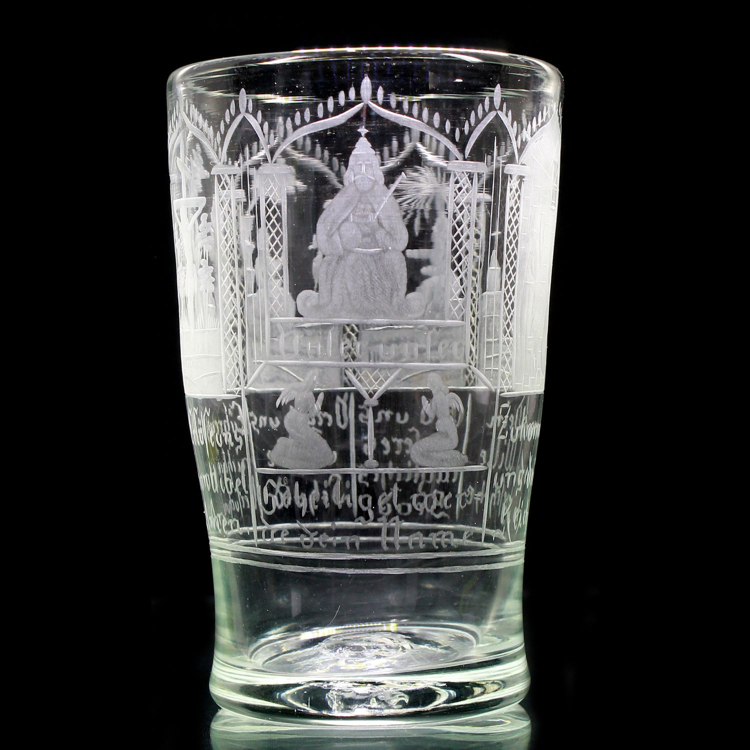 Lord's Prayer beaker with carved scenes, German, circa 1900