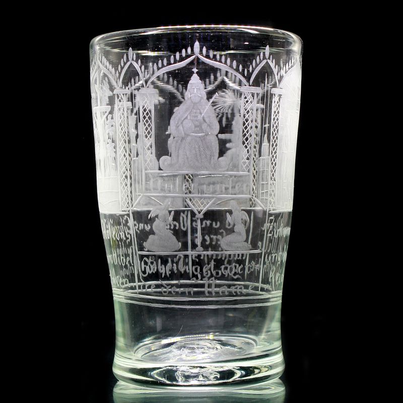 Lord's Prayer beaker with carved scenes, German, circa 1900