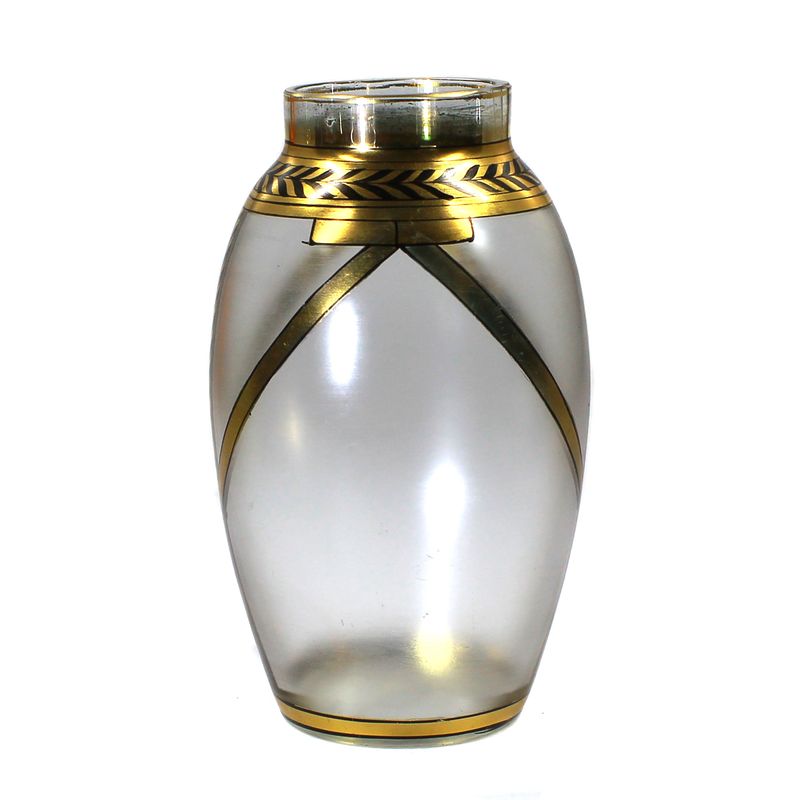 Small vase with ornamental decoration painted in gold and fine black, Haida