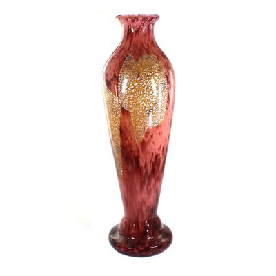 50cm hohe Vase mit Pulvereinschmezungen, Andre Delatte, Nancy um 1920