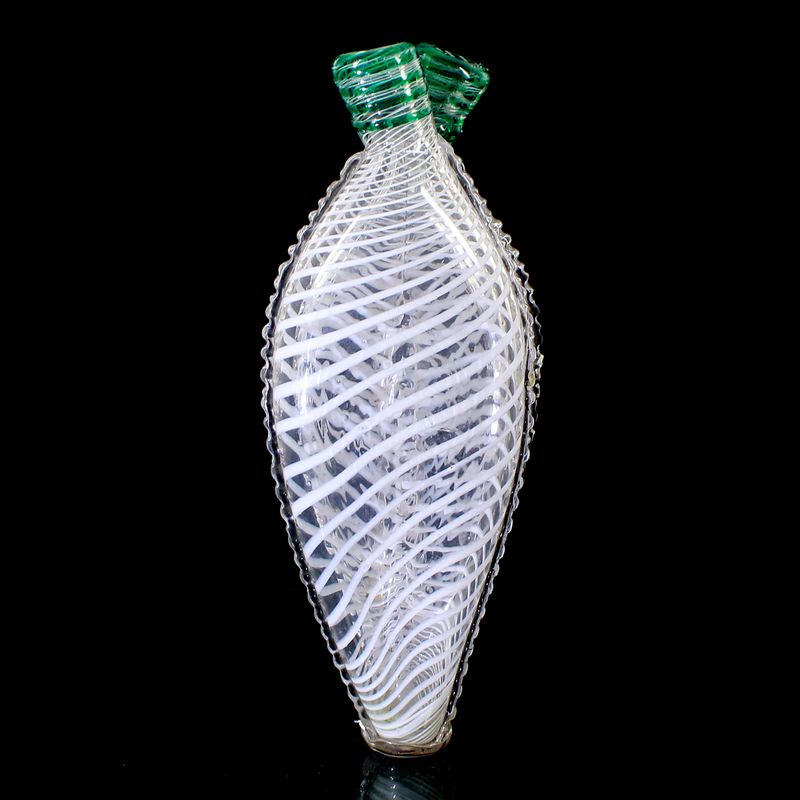 Double flask—a so-called "gimmel flask"—with thread decoration, 19th century.