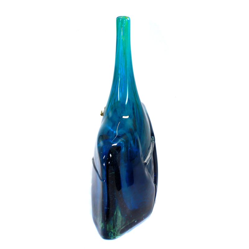 Axehead vase by Mdina Glass, Malta, signed by Joseph Said, 1973.